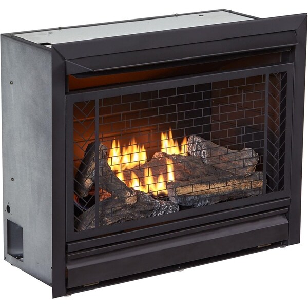 Bluegrass Living Vent Free Natural Gas Fireplace Insert, 26,000 BTU, Remote Control, Zero Clearance Design - B300RTN