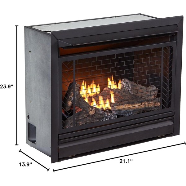 Bluegrass Living Vent Free Natural Gas Fireplace Insert, 26,000 BTU, Remote Control, Zero Clearance Design - B300RTN
