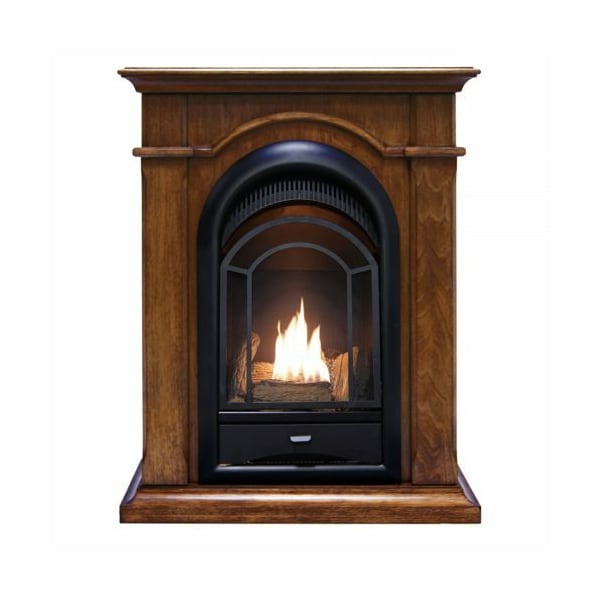 Procom Dual Fuel Ventless Gas Fireplace System With Corner Combo Mantel - PCS150T-A-W