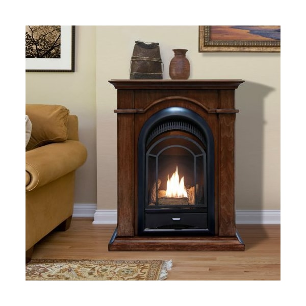Procom Dual Fuel Ventless Gas Fireplace System With Corner Combo Mantel - PCS150T-A-W