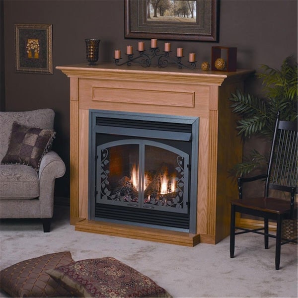 Empire Standard Cabinet Mantel with Base, Dark Oak - EMBF1SDO