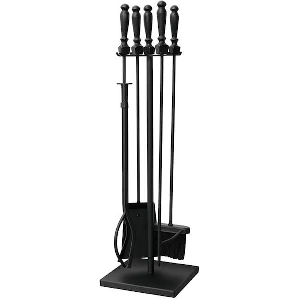 Blueprints 5 Piece Black Wrought Iron Fireset with Ball Handles - BL139878