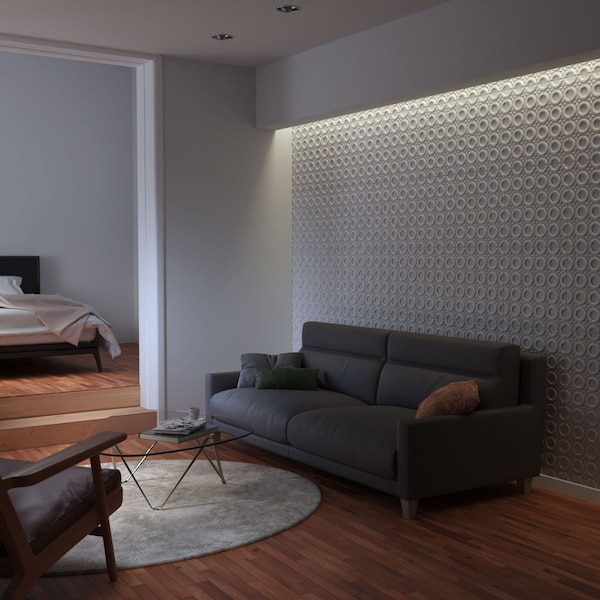 Ekena Millwork 19 5/8in. W x 19 5/8in. H Abstract EnduraWall Decorative 3D Wall Panel, White, 50PK - WP20X20ASWH-CASE-50