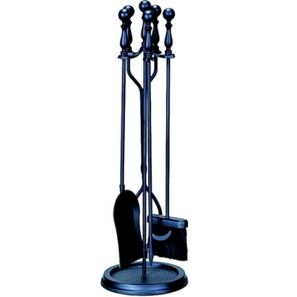 Uniflame Uniflame F-1625 5 Piece Black Fireset with Ball Handles - F-1625