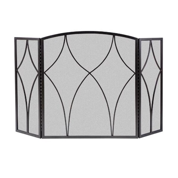 Panacea Products  33.5 x 48 in. 3 Panel Diamond Style Fireplace Screen, Black - 249039