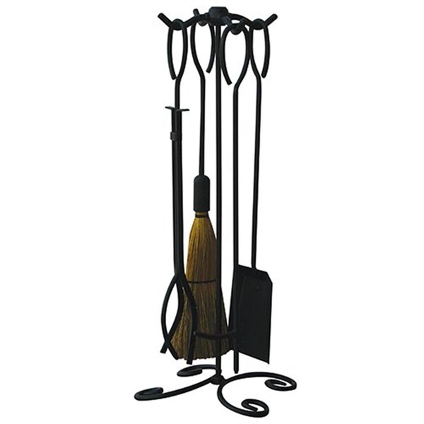 Blueprints Black Wrought Iron 5-Piece FireSet, 5PK - BL139836