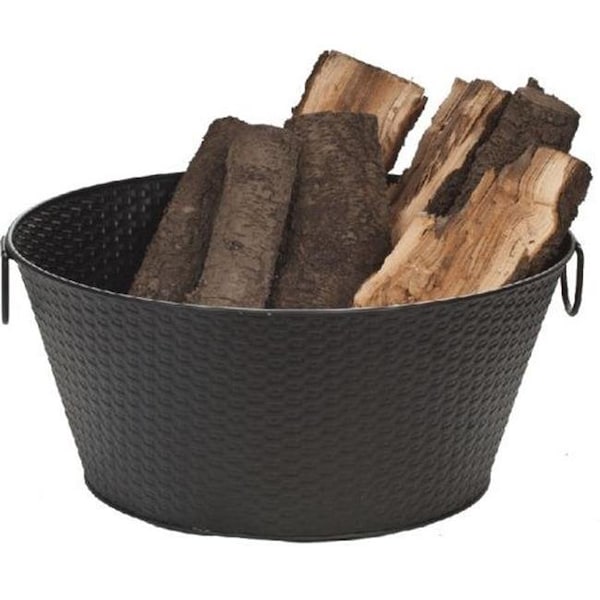 Dagan Dagan 1530 Basket Weave Design Waterproof Log Bucket; Black - 1530