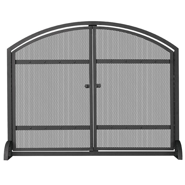 Blueprints 3 Fold Black Wrought Iron Arch Top With Doors - BL139876
