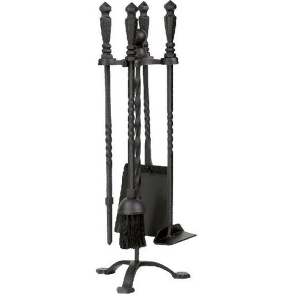 Dagan Dagan 1105 Wrought Iron Stove Fireplace Tool Set - Twist Style; Black - 5 Piece - 1105