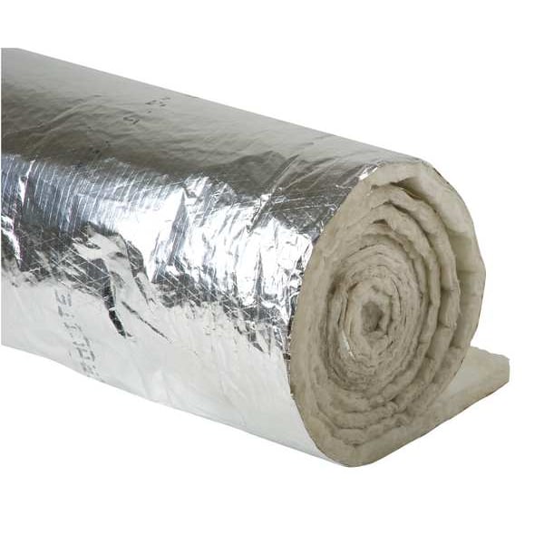 Johns Manville Duct Insulation Wrap, 4.2 R-Value, 25 ft L x 48 in W x 1-1/2 in D, Fiberglass/Foil Scrim Kraft - 670378