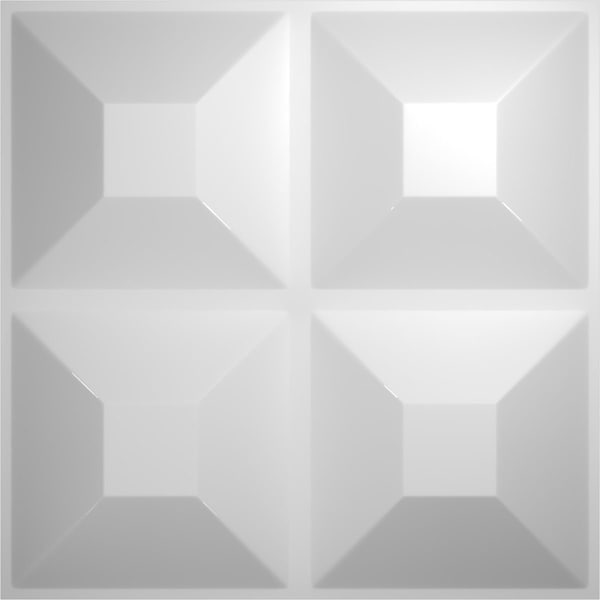 Ekena Millwork 11 7/8in. W x 11 7/8in. H Swindon EnduraWall Decor 3D Wall Panel Covers, Total 9.79 Sq. Ft., 10PK - WP12X12SWWH-CASE-10