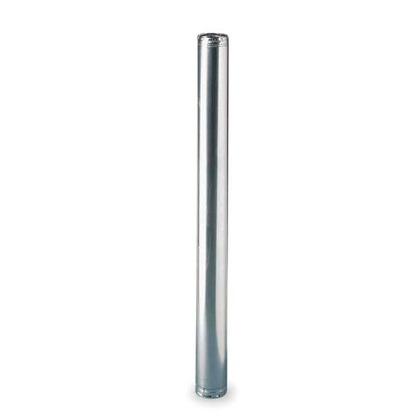 Ameri-Vent Gas Vent Pipe, 6 in ID x 5 ft L, Snap Lock, 26 ga Galvanized Steel, 400 to 550F, Category I, 2 Ply - 6E5