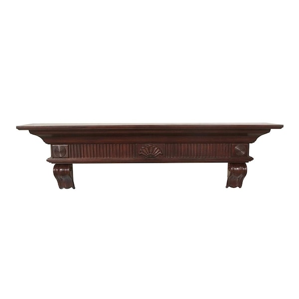 Pearl Mantels 60 in. The Devonshire Shelf or Mantel Shelf Finish, Cherry Rustic Distressed - 416-60-70