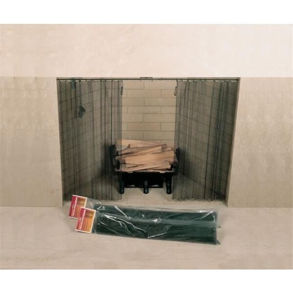 Integra Miltex Masewa Metal Net Co.  Ltd  48 Inch  x 18 Inch  Hanging Fireplace Spark Screen  Rod Not Included - 61076