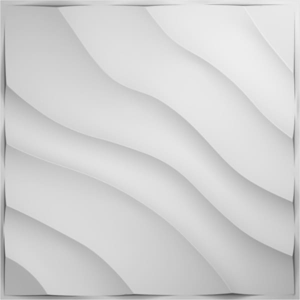Ekena Millwork 19 5/8in. W x 19 5/8in. H Modern Wave EnduraWall 3D Wall Panel Covers Total 32.1 Sq. Ft., 12PK - WP20X20MWWH-CASE-12