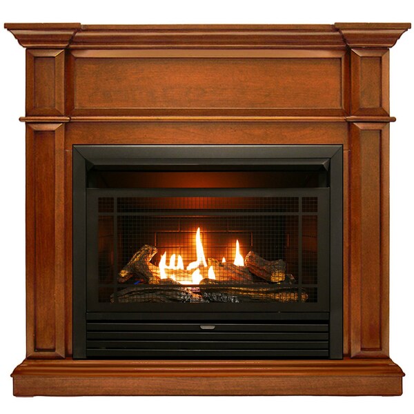 Duluth Forge Dual Fuel Ventless Gas Fireplace With Mantel - 26,000 Btu, Remote - DFS-300R-3AS