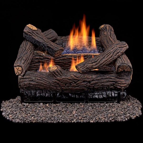 Duluth Forge Ventless Dual Fuel Gas Log Set - 18 In. Stacked Red Oak, 30,000 - DLS-18R-2