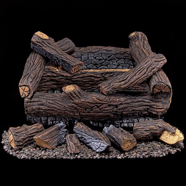 Duluth Forge Ventless Dual Fuel Gas Log Set - 18 In. Stacked Red Oak, 30,000 - DLS-18R-2