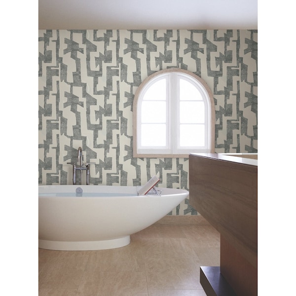 York Wallcoverings Modern Tribal Linen and Charcoal Wallpaper - AG2101