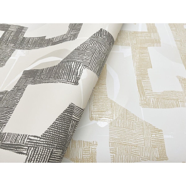 York Wallcoverings Modern Tribal Linen and Charcoal Wallpaper - AG2101