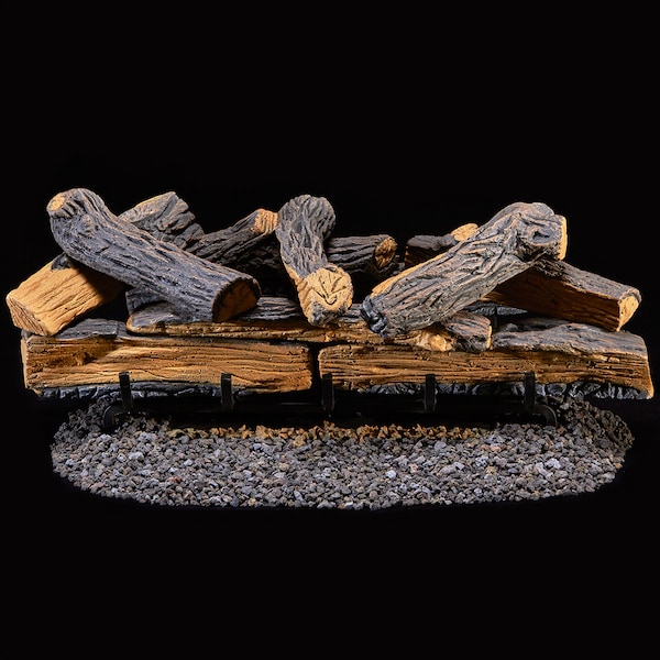 Duluth Forge Ventless Dual Fuel Gas Log Set - 30 In. Berkshire Split Oak, 33,  - DLS-30R-1