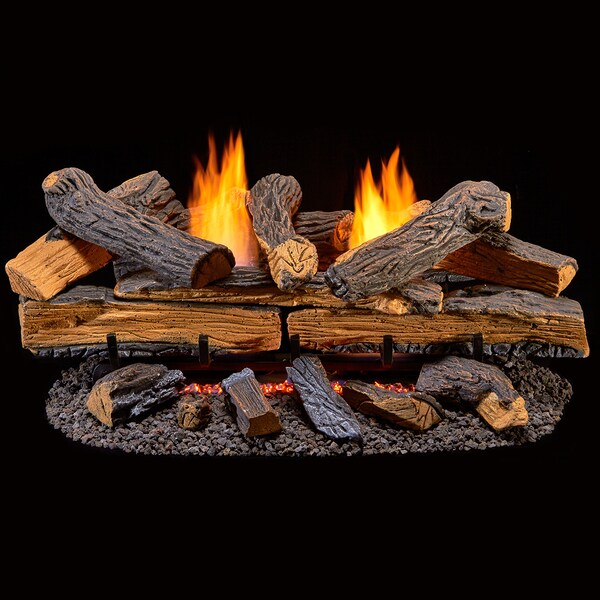 Duluth Forge Ventless Dual Fuel Gas Log Set - 30 In. Berkshire Split Oak, 33,  - DLS-30R-1