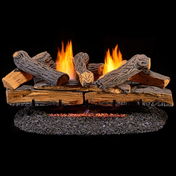 Duluth Forge Ventless Dual Fuel Gas Log Set - 30 In. Berkshire Split Oak, 33,  - DLS-30R-1