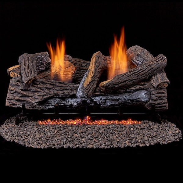 Duluth Forge Vent Free Dual Fuel Log Set - 24 In. Stacked Red Oak, 33,000 Btu - DLS-24T-2