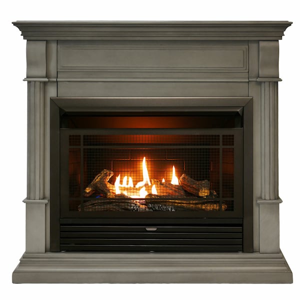 Duluth Forge Dual Fuel Ventless Gas Fireplace With Mantel - 26,000 Btu, T-Stat - DFS-300T-2GR
