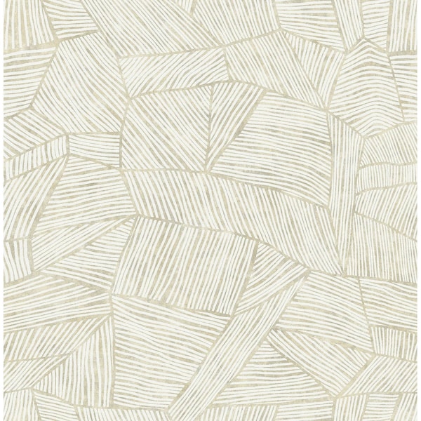 Manhattan Comfort Marignane Aldabra Taupe Textured Geometric 33 ft L X 205 in W Wallpaper - BR4014-26400