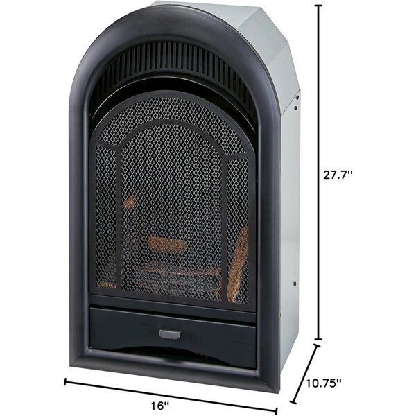 Procom Heating Dual Fuel Ventless Gas Fireplace Insert, Arched Door, 10,000 BTU, T-Stat Control - PCS100T