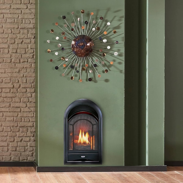 Procom Heating Dual Fuel Ventless Gas Fireplace Insert, Arched Door, 10,000 BTU, T-Stat Control - PCS100T