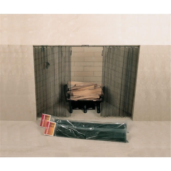 Perfectpillows Masewa Metal Net 48 Inch x 18 Inch Hanging Fireplace Spark Screen Rod Not Included - PE2548306