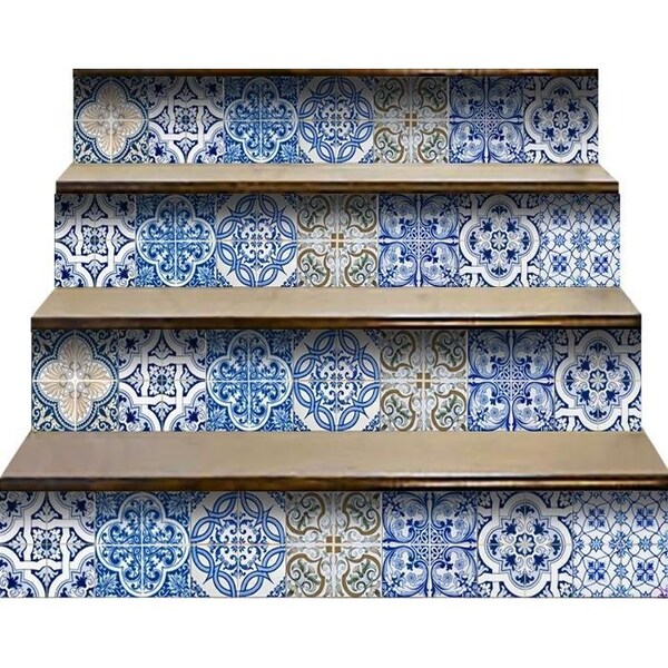 Homeroots 5 x 5 in. Blue Manna Peel & Stick Removable Tiles - 400341