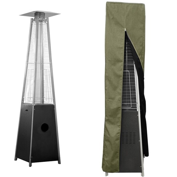 Hiland Square Glass Tube Patio Heater Commercial Cover in Tan - CHC-SGT-T