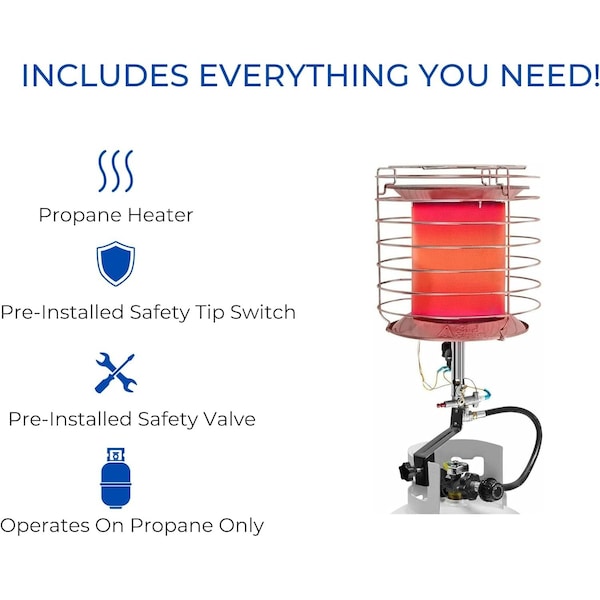Avenger 360-Degree Infrared Tank Top Propane Heater, 42,000 BTU - FBDTP360