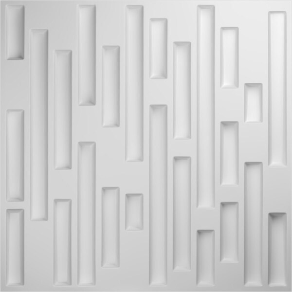 Ekena Millwork 19 5/8in. W x 19 5/8in. H Staggered Brick EnduraWall Decorative 3D Wall Panel, White, 20PK - WP20X20SBWH-CASE-20