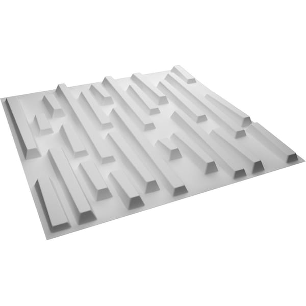 Ekena Millwork 19 5/8in. W x 19 5/8in. H Staggered Brick EnduraWall Decorative 3D Wall Panel, White, 20PK - WP20X20SBWH-CASE-20