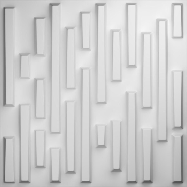 Ekena Millwork 19 5/8in. W x 19 5/8in. H Staggered Brick EnduraWall Decorative 3D Wall Panel, White, 20PK - WP20X20SBWH-CASE-20