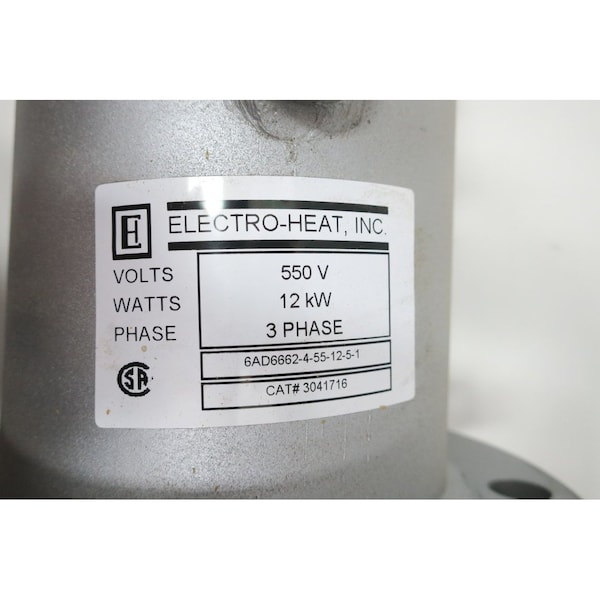 Electro-Heat 55IN 12KW 550V-AC IMMERSION HEATER - 6AD6662-4-55-12-5-1