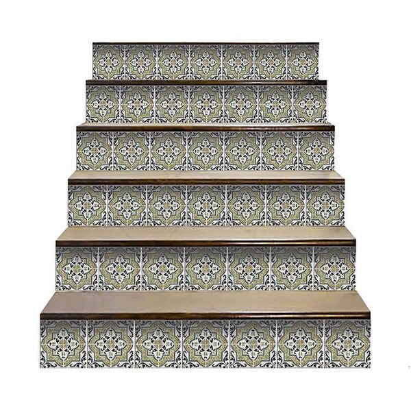 Homeroots 8 x 8 in. Vintage Aegean Olive Green Removable Peel & Stick Tiles - 400209
