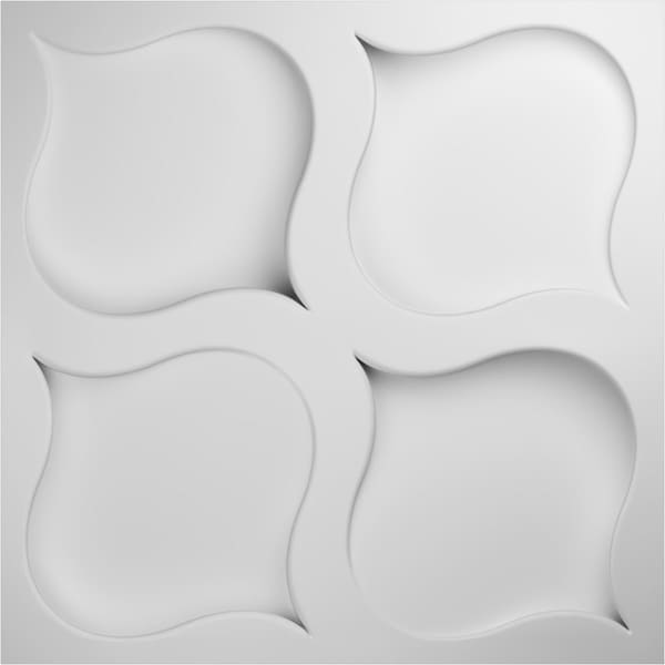 Ekena Millwork 19 5/8in. W x 19 5/8in. H Clover EnduraWall Decorative 3D Wall Panel, White, 10PK - WP20X20CVWH-CASE-10
