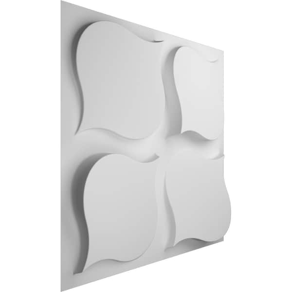 Ekena Millwork 19 5/8in. W x 19 5/8in. H Clover EnduraWall Decorative 3D Wall Panel, White, 10PK - WP20X20CVWH-CASE-10