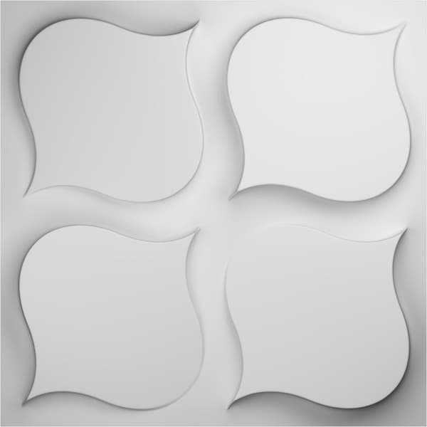 Ekena Millwork 19 5/8in. W x 19 5/8in. H Clover EnduraWall Decorative 3D Wall Panel, White, 10PK - WP20X20CVWH-CASE-10