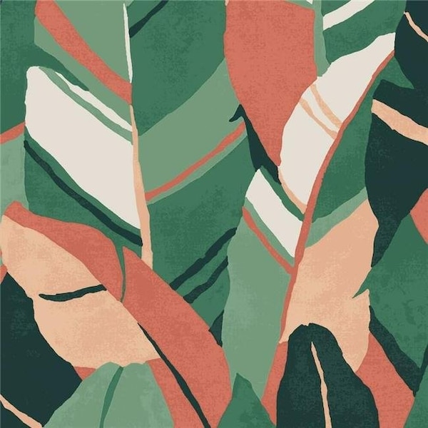 Roommates Roommates RMK11572RL 30 in. Hearts of Palm Peel & Stick Wallpaper; Red - RMK11572RL