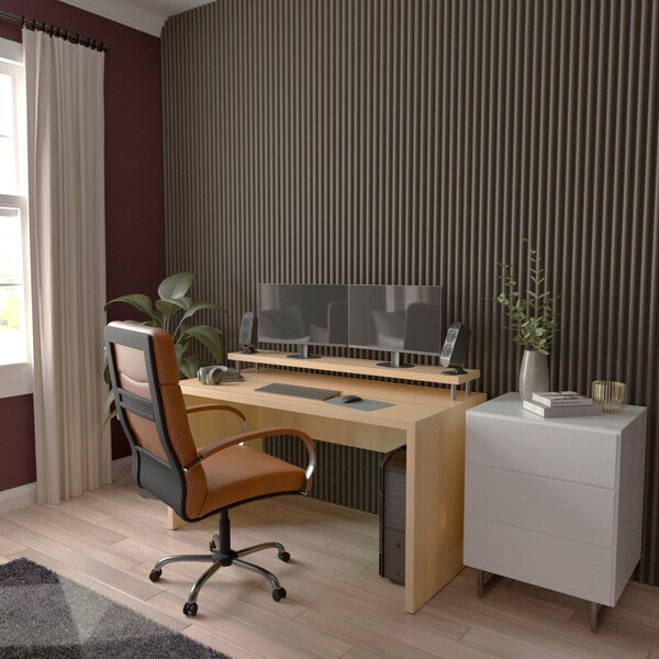 Ekena Millwork AcoustixPro Noise Cancelling Half Round Small Slat Wall Panel - SWA0625X0500HRCG