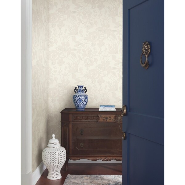 York Wallcoverings Brushstroke Floral Pearl Wallpaper - BL1734