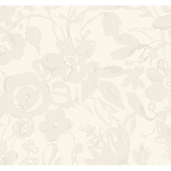 York Wallcoverings Brushstroke Floral Pearl Wallpaper - BL1734
