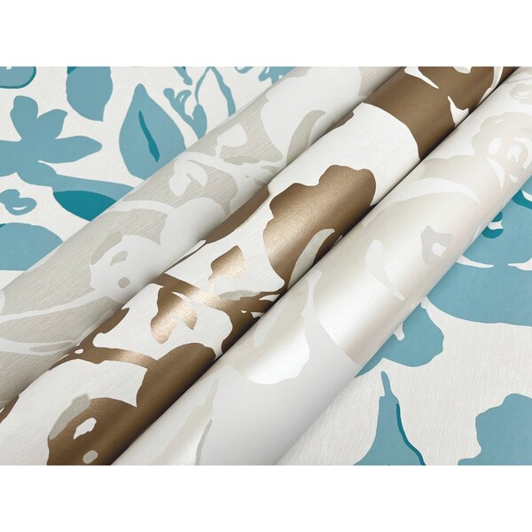 York Wallcoverings Brushstroke Floral Pearl Wallpaper - BL1734