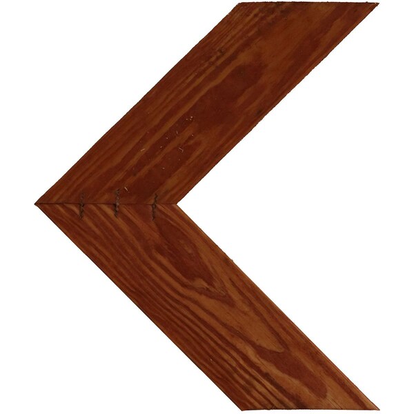 Ekena Millwork 13"W x 16"H x 3/4"D Vintage Farmhouse 3 1/2" Chevron, Barnwood Decor Collection, Salvage Red - DECR13X16X075CHVRD